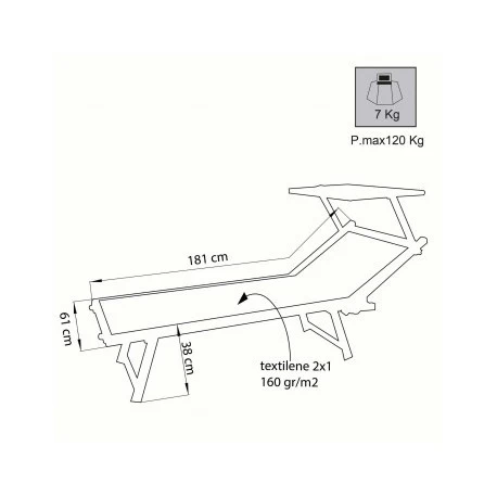 Lettino Prendisole Con Tettuccio Cosma Bari Bianco - immagine 3
